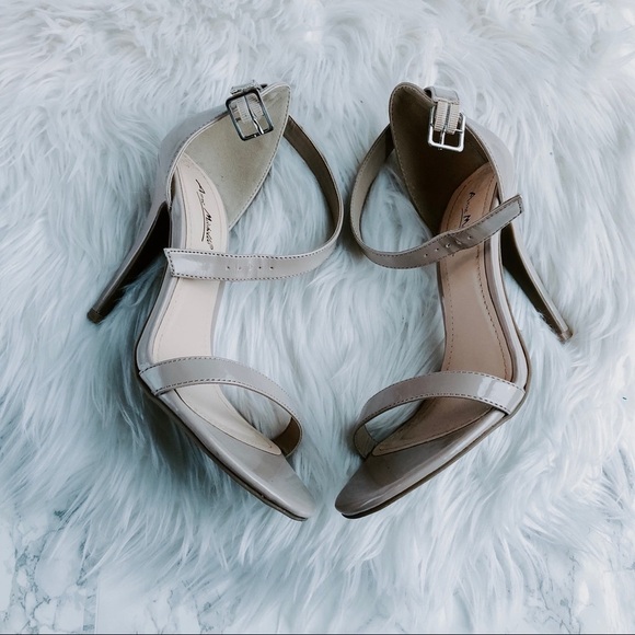 Anne Michelle Shoes - Nude Ankle Strap Heels Sandals Neutral Stiletto Classic 8.5